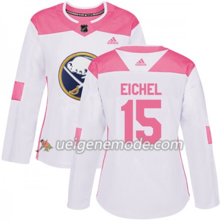 Dame Eishockey Buffalo Sabres Trikot Jack Eichel 15 Adidas 2017-2018 Weiß Pink Fashion Authentic